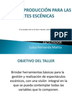 Taller de Producción para Las Artes Escénicas