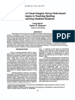 Effectiveness of Visual Imagery Versus Rule-Based Strategies in Teaching Spelling To Learning Disabled Students