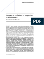 Cahiers de La Méditerranée, 69 - 2004 Langage Des Cités