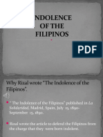 Indolence of The Filipinos