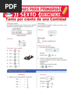 Tanto Por Ciento de Una Cantidad para Sexto de Primaria