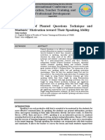 The Effect of Planted Questions Technique and Students' Motivation Toward Their Speaking Ability