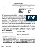 Housing Agreement: See Below For Electronic Signature