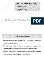 Agri. Project Planning and Analysis: (Agec522)