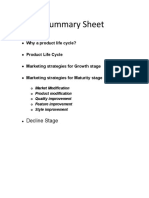 Summary Sheet: Decline Stage