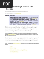 Instructional Design Models and Theories