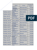 Copa America Fixture - Revised