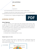 Learning Outcomes: Lesson 2: Human Evolution and Culture