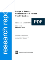 Design of Bearing Stiffeners in Cold Formed Steel C-Sections