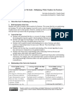 Unit/Lesson Plan For 5th Grade - Multiplying Whole Numbers by Fractions