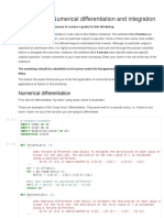 Workshop 8: Numerical Differentiation and Integration