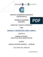 Unidad V: Regresión Lineal Simple.