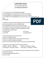 Biology Assignment XI Ch-2 Biological Classification