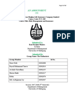 Risk - ASSIGNMENT - On Meghna Life Insurance