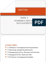 Topic 1 - MGT400