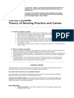 Cecilia Laurente Theory of Nursing Practice and Career