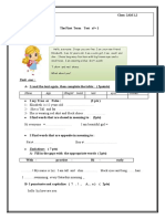 Level: 2MS Date:15 / 10 / 2017 The First Term Test N° 1