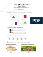 EVALUACIÓN DE MATEMÁTICAS Fracciones