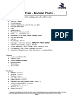 Today 1 - Final Exam Teaching Points