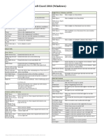 252 Shortcuts For Microsoft Excel 2016