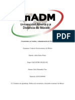 U2. Evidencia de Aprendizaje. Políticas de Crecimiento y Desarrollo Económico de México