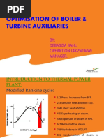 Optimisation of Boiler & Turbine Auxiliaries: BY: Debasisa Sahu Opeartion (4X250 MW) Manager