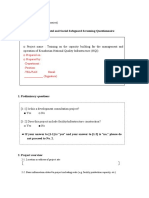 Environmental and Social Safeguard Screening Questionnaire