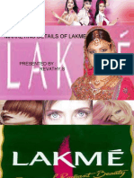 Marketing Details of Lakme: Presented By: Revathy.S