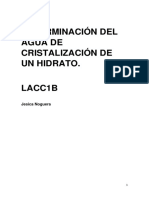 Determinación Del Agua de Cristalizacion de Un Hidrato