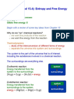 Chapter 14 (And 15.4) : Entropy and Free Energy: Key Topics