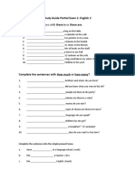 Complete The Sentences With There Is or There Are.: Study Guide Partial Exam 2. English 2