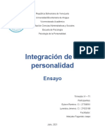 Ensayo Integración de La Personalidad