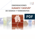 Recomendaciones Antes, Durante y Después de Sismos y Terremotos