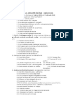 Ejercicios de Sintaxis de La Oración Simple