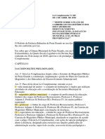 Plano de Carreira-Lei Complementar #845, de 01 de Abril de 2020