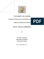 SCH 103 Physical Chemistry 1 Lecture Notes 1 of 2020.