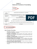 Principles, Roles and Functions of Counseling: Lesson 3