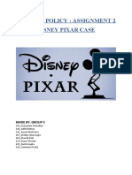 Business Policy: Assignment 2 Disney Pixar Case: Made By: Group 5