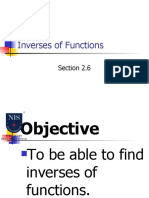 Inverses of Functions: Section 2.6