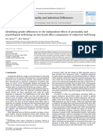 2010 - Identifying Gender Differences in The Independent Effects of Personality and Psychological Well-Being On Two Broad Affec