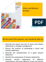 Vision and Mission Analysis: Chapter Five