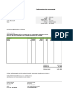 Modele de Confirmation de Commande Excel 1and1