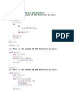 Looping Questions in C and Answers: (1) What Is The Output of The Following Program