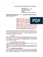 Modelo de Escrito Solicitando Allanamiento A La Demanda