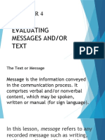 Evaluating Messages And/Or Text