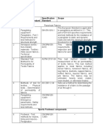 Sno Test Parameter/Standard Specification Standard Scope