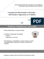 Unidades de Alimentação e Nutrição - UAN Saúde e Segurança No Trabalho