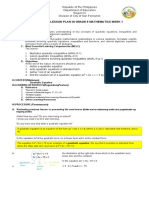 Detailed Lesson Plan in Grade 9 Mathematics Week 1