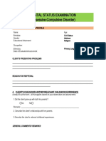 Mental Status Examination (Obsessive-Compulsive Disorder) : Part I. Demographic Profile