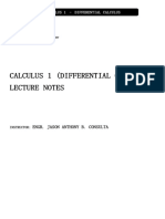 Calculus 1 (Differential Calculus) Lecture Notes: Engr. Jason Anthony B. Consulta